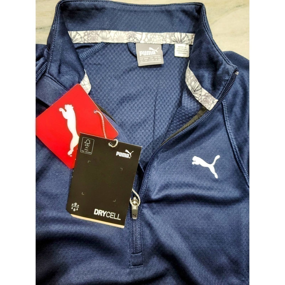 Puma Girls Small Blue Drycell Quarter Zip Golf Top NWT - Picture 3 of 12